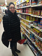 Bonnie Class of Greenpoint, Brooklyn stocks up essentials before Juno hits. Photo by Neil Giardino. 