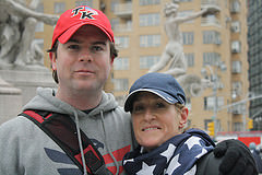 Joe Quinn and Gena Rosselli-Geller, Athletic Director of Team Red, White & Blue, after the "Run As One" 5k run/walk on March 28, 2015. Photo by Stacey Kilpatrick